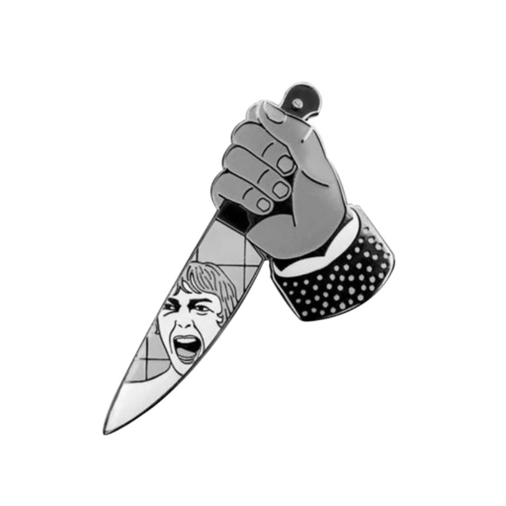 HOST PICK Psycho Scream Alfred Hitchock Emblem Pin